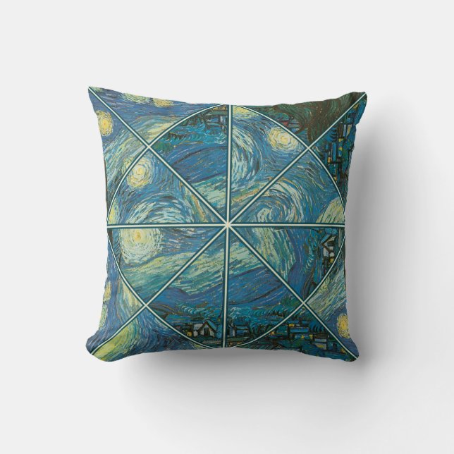 Le Coussin Kaleidoscope de la nuit étoilée de Van  (Recto)