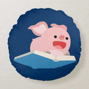Le coussin rond de porc de livre et de bande