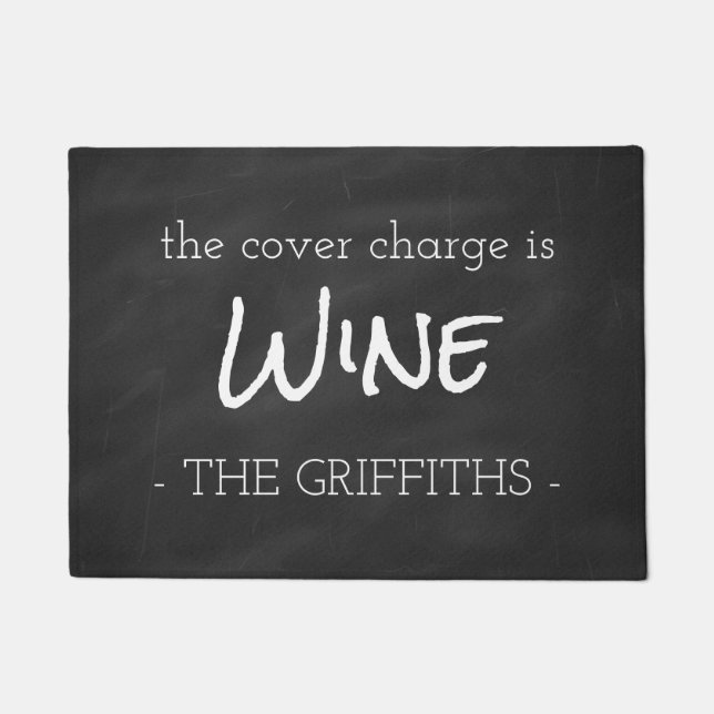 Le couvert est tapis de porte drôle de vin (Devant)