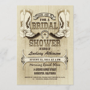 le cowboy chausse les invitations nuptiales