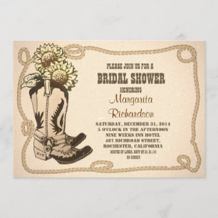 le cowboy chausse les invitations nuptiales