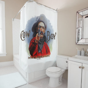 Le cowboy occidental de rideau en douche frappe la