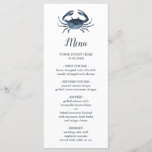 Le crabe bleu   Menu Mariage nautique