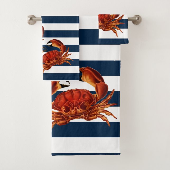 Le crabe rouge côtier en bandes marines (En situation)