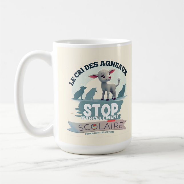 Le Cri des Agneaux: Stopp harcèlement scolaire Kaffeetasse (Links)