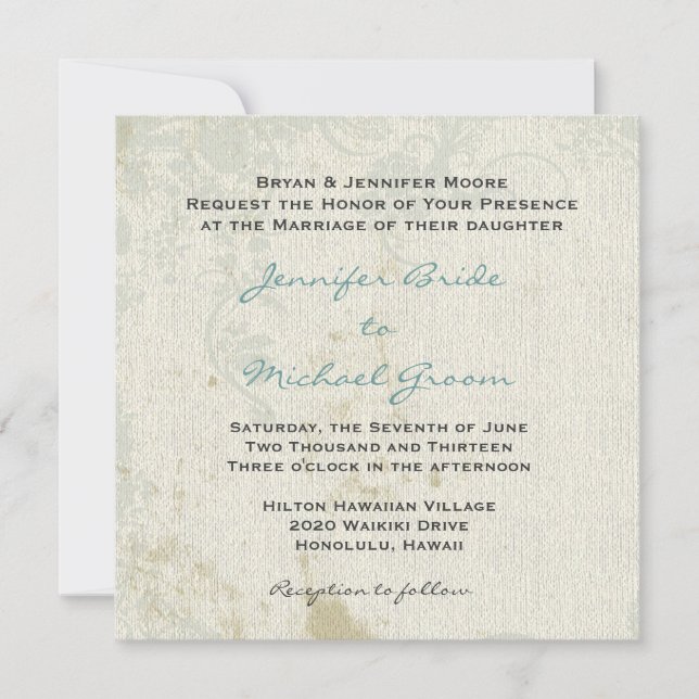 Le cru a inspiré le faire-part de mariage (Devant)