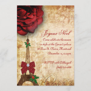 Le cru de Tour Eiffel de carte de Paris de Noël
