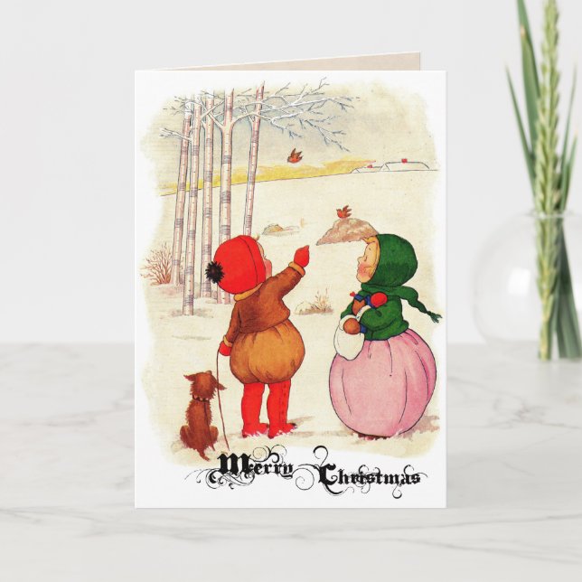 Le cru mignon badine la carte de Noël (Devant)