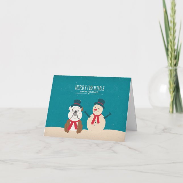 Le cru RENIFLENT la carte de Noël de bouledogue (Devant)