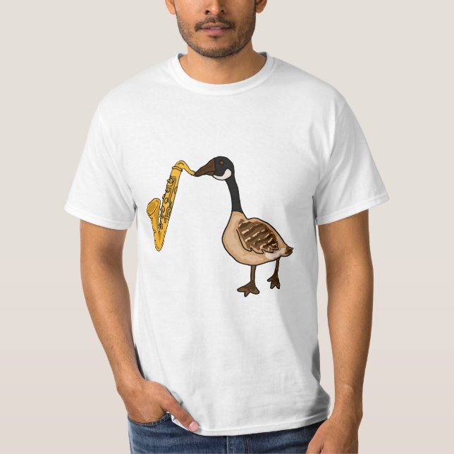 Le DA oie jouant le T-shirt de saxophone (Devant)