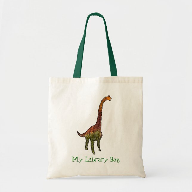 Le dinosaure mignon badine le sac de bibliothèque (Devant)