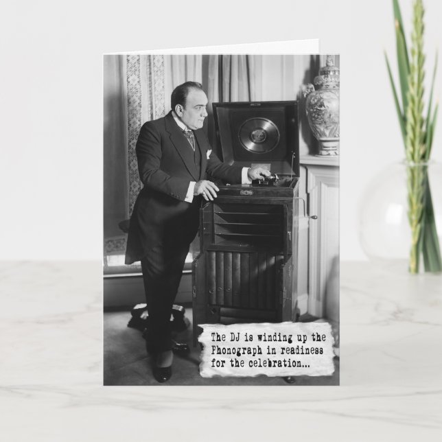 Le DJ est prêt rétro Carte Anniversaire (Devant)