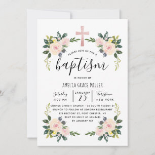 Le doux rougissent invitation moderne florale de