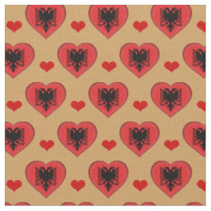 Le Drapeau albanais et le tissu du Coeur Rouge /Al