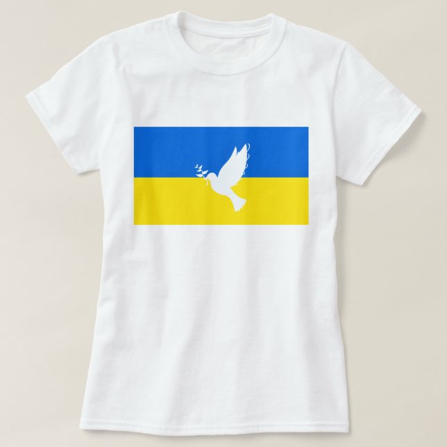 Le drapeau de l'Ukraine soutient les T-shirts de l (Design devant)