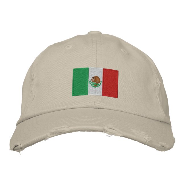 Le drapeau mexicain brodé chino twill casquette (Devant)