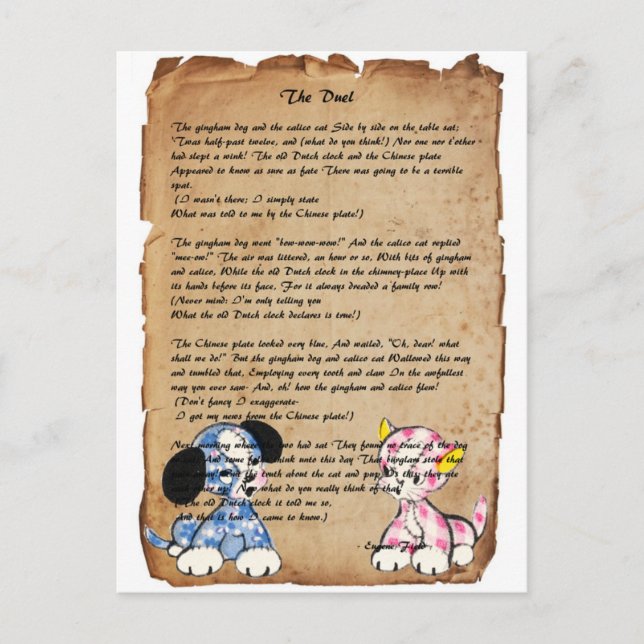 Le Duel par Eugene Field carte postale (Devant)