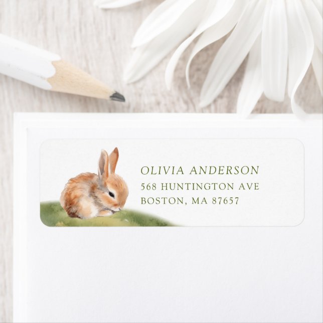 Le Étiquette de adresse lapin de Baby shower de la (En situation)