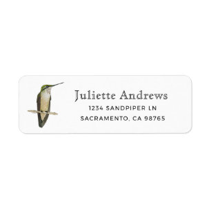 Le Étiquette de retour des colibris de Allen
