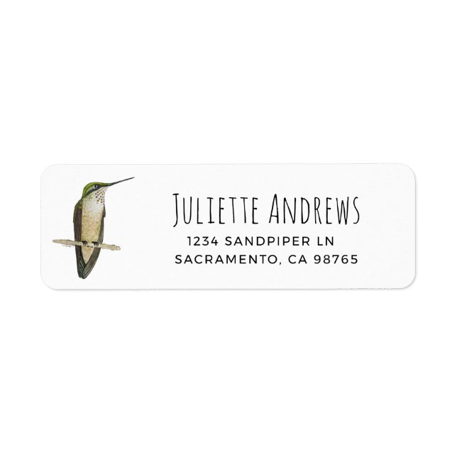 Le Étiquette de retour des colibris de Allen (Devant)