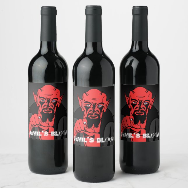 Le Étiquette du vin de sang du diable (Bouteilles)