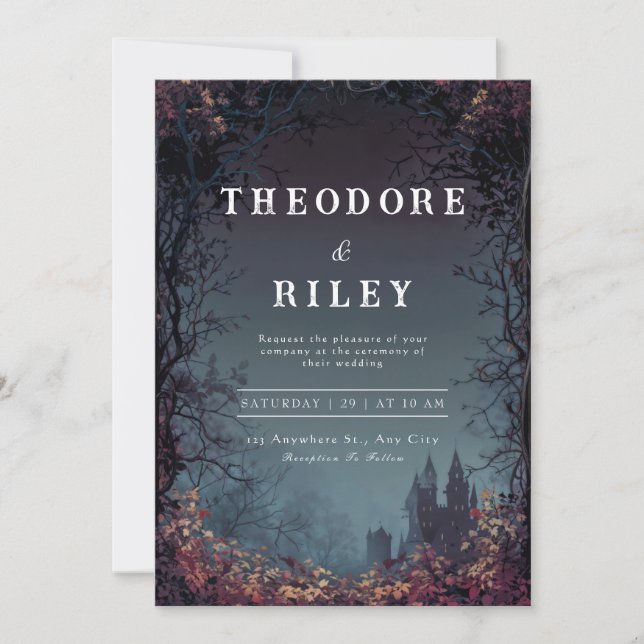 Le Faire-part de mariage du château de Mystic (Devant)