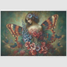 Le Femme Butterfly Beauty Fleur Decoupage