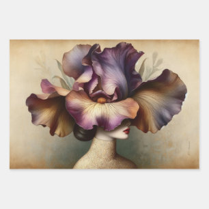 Le Femme Iris Decoupage Flat Wrapping Geschenkpapi Geschenkpapier Set