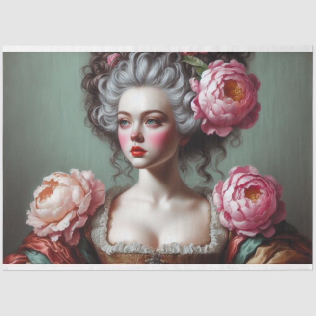 Le Femme Viktorianisch Beauty Romance Fleur Decoup Seidenpapier (Vorderseite)