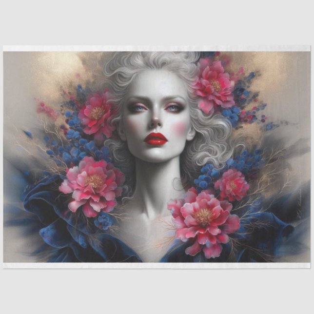 Le Femme Viktorianisch Beauty Romance Fleur Decoup Seidenpapier (Vorderseite)