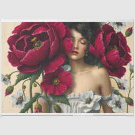 Le Femme Viktorianisch Beauty Romance Poppy Decoup Seidenpapier