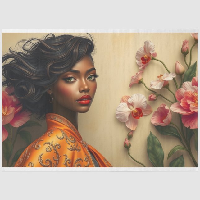Le Femme Viktorianisch Beauty Romance Rose Dekoupa Seidenpapier (Vorderseite)
