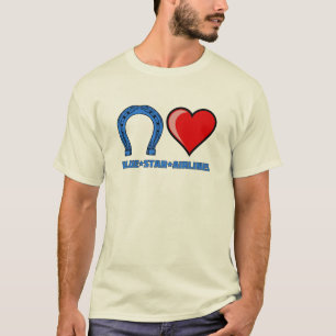 Le fer à cheval bleu aime le T-shirt bleu de Star