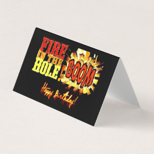 LE FEU DANS LE BOOM DE TROU ! Carte d'anniversaire