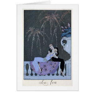 Le feu, illustration pour des "fêtes Galantes" pa