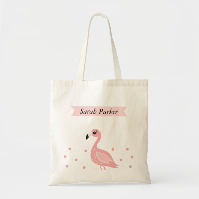 Le Flamant rose mignon badine le sac fourre-tout (Devant)