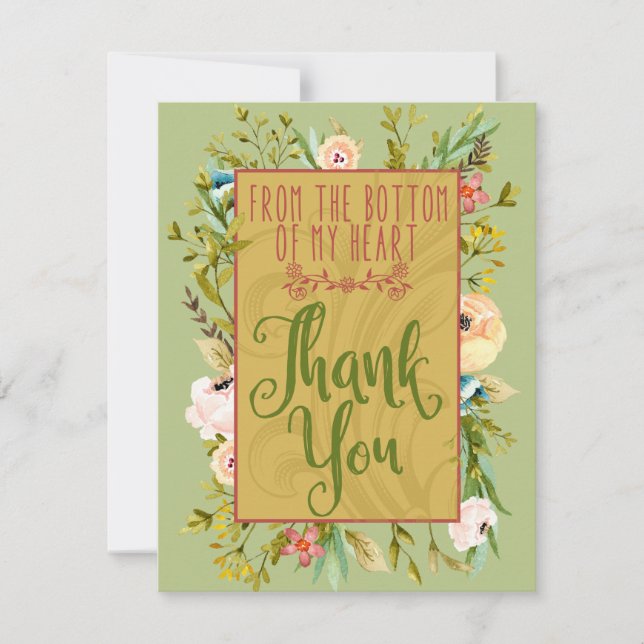 Le fond de mon carte de remerciements floral de (Devant)