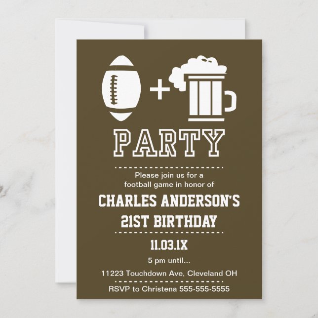 Le football et invitation de bière (Devant)