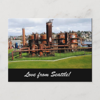 Le gaz fonctionne la carte postale de Seattle de