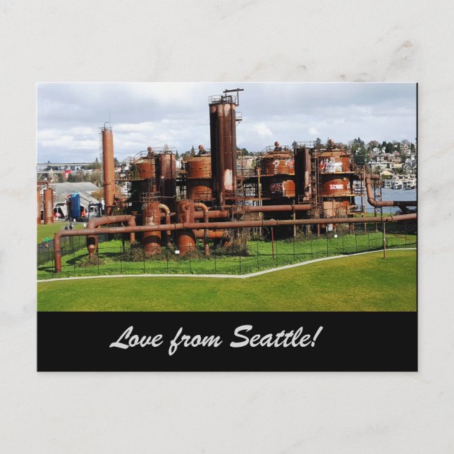 Le gaz fonctionne la carte postale de Seattle de (Devant)