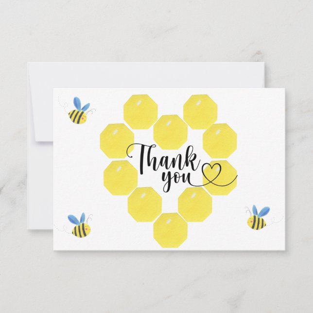 Le genre d'abeilles révèle la carte de remerciemen (Devant)