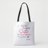 Le genre de Sac fourre-tout-soeur - Cadeau personn