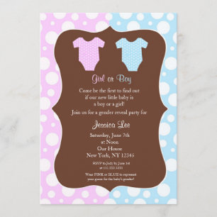 Le genre indiquent des invitations de baby shower