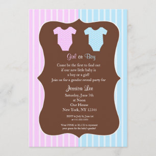 Le genre indiquent des invitations de baby shower