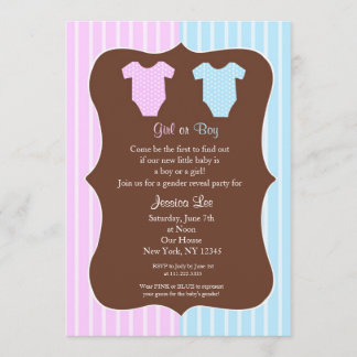 Le genre indiquent des invitations de baby shower