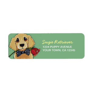Le golden retriever et s'est levé étiquette de