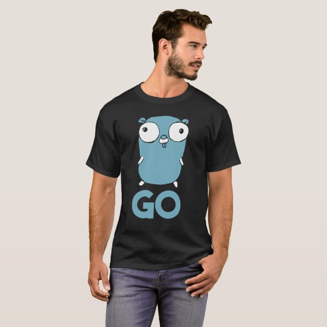 Le Gopher de Golang VONT T-shirt Lang programmant (Devant entier)