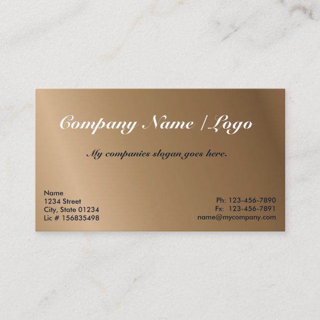 Le gradient un de café a dégrossi modèle de carte (Devant)