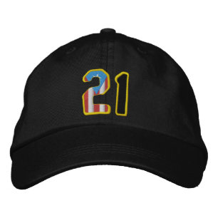Le grand Casquette de baseball numéro 21 brodé