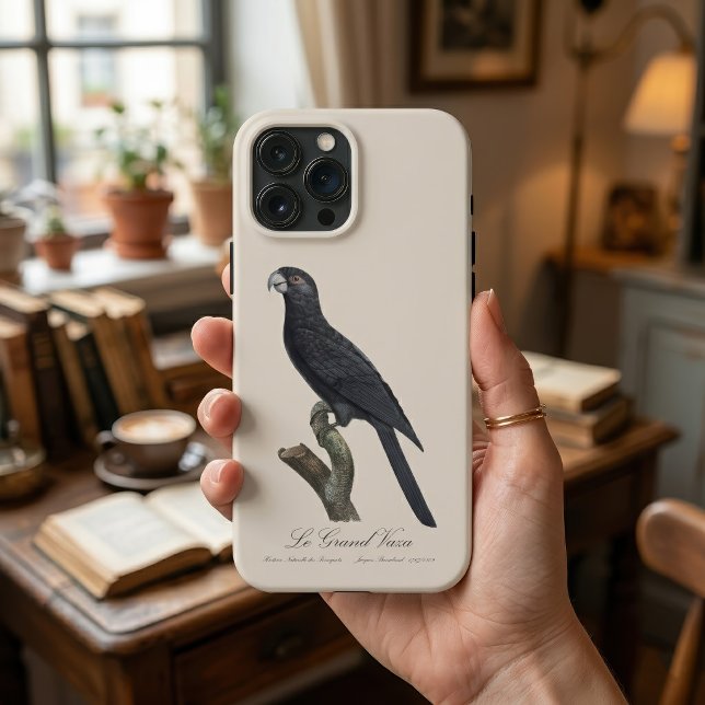 Le Grand Vaza / Greater Vasa Parrot Case-Mate iPhone Hülle (Greater Vasa Parrot, Coracopsis Vasa Illustration. iPhone Case)